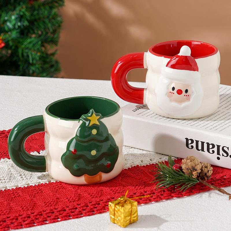 1pc Creative Ceramic Christmas Mugs Plenty of Christmas Gifts for Couples High-value Drinking Utensils