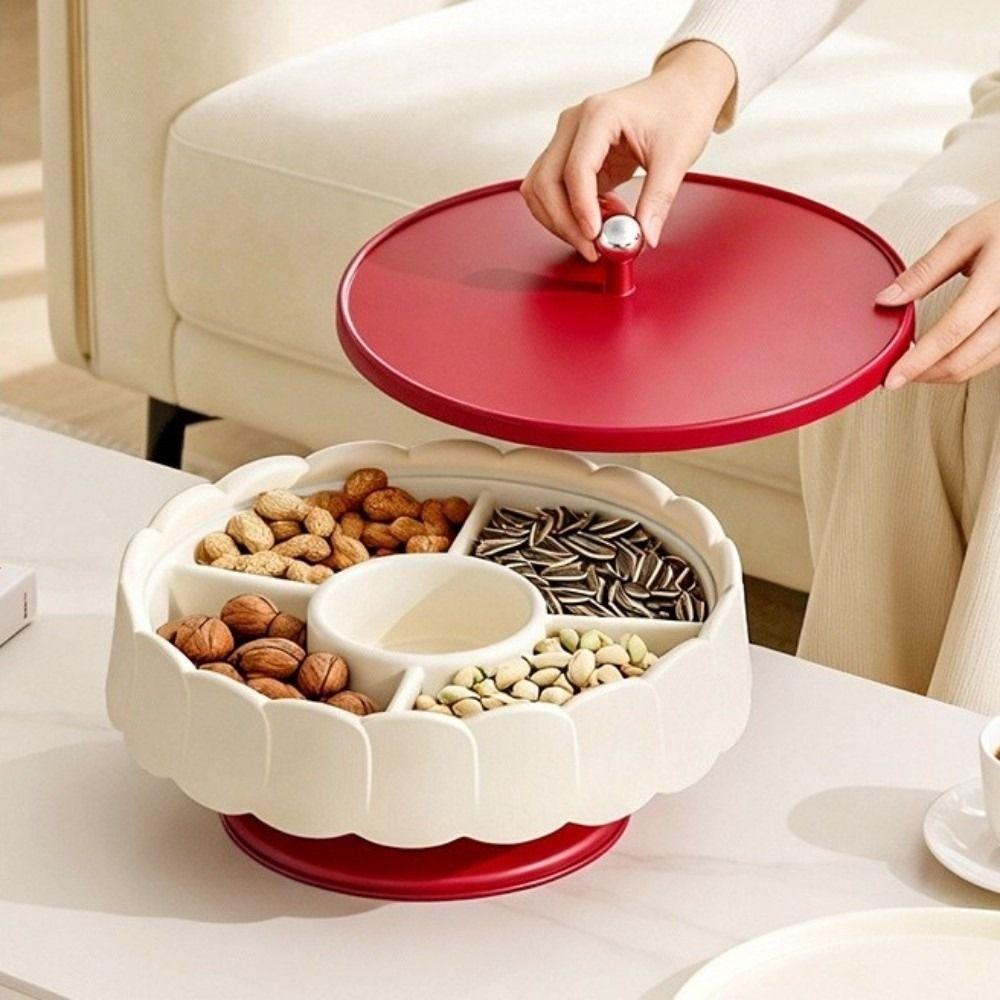 Red Snack Serving Tray Traditional Candy Box Light Luxury Fruit Plate  Chinese New Year