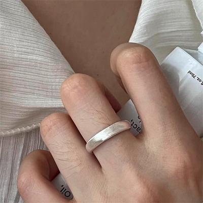 Кольцо из стерлингового серебра, матовое, с открытым дизайном, холодный стиль, элегантное кольцо на указательный палец