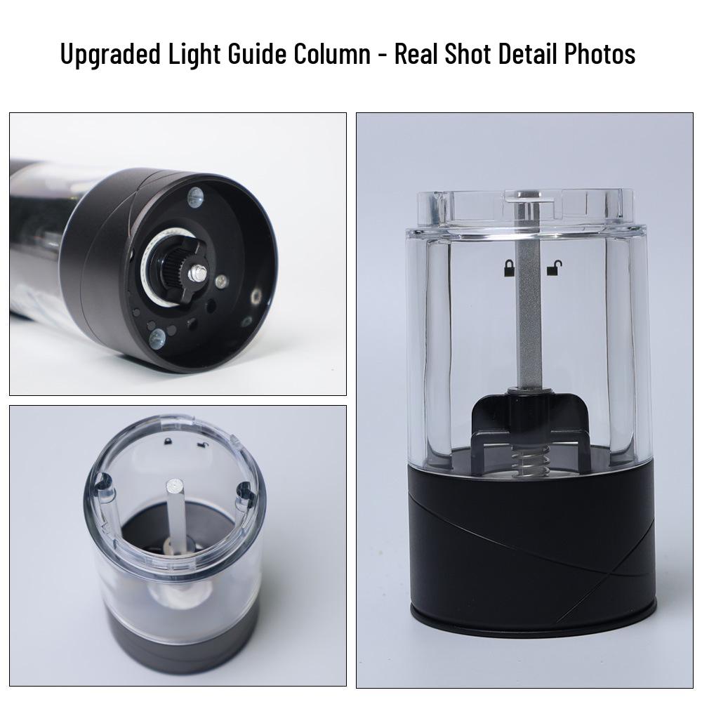 Электрическая мельница для перца с USB-зарядкой, регулируемая степень помола, автоматическая кухонная мельница для черного перца и морской соли.