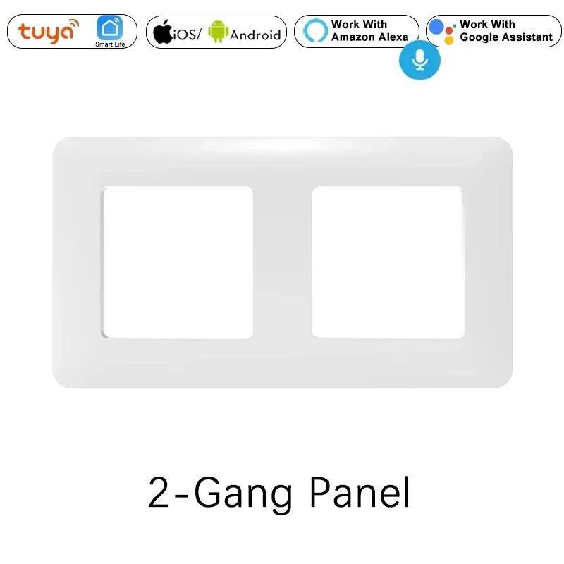 Customized Tuya WiFi Smart Wall Light Switch Outlet, APP Wireless Control Push Button Switch EU UK Wall Socket Alexa Google Home