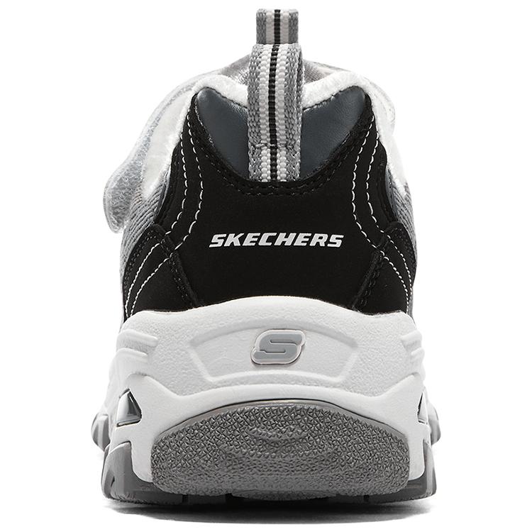 Skechers DLites Sport Удобные Модные Модные Цветные Блоки Хип-Хоп Низкие Повседневные Кроссовки Детские Черно-Белый 302524L-BKGY