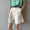 Work Shorts Women's Summer High Waist Loose Straight Wide Leg Casual Pants