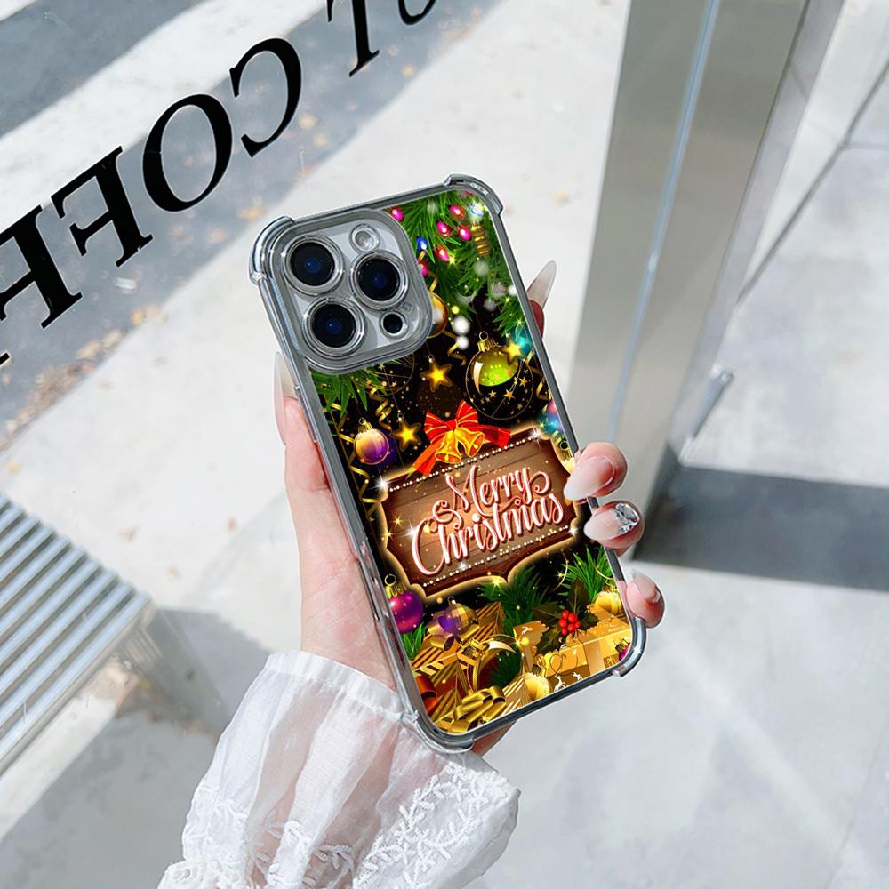 Ae113 Merry Christmas art Santa design art Гальванизированные чехлы для телефонов TPU для Xiaomi 11 Lite Redmi Note 13 Pro 12C Huawei Защитный чехол на четыре угла