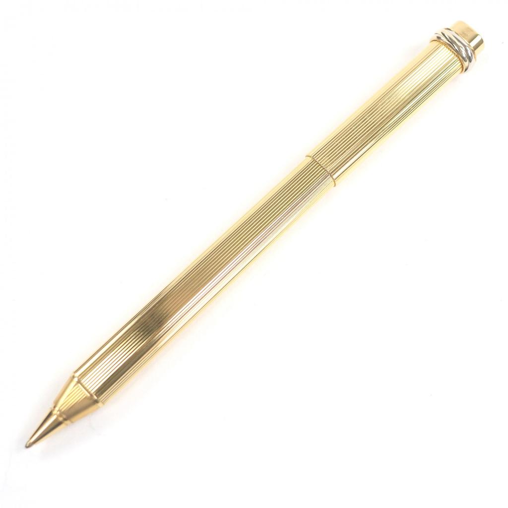 Great Cartier Ballpoint pen Trinity Stripe Pattern Cap Style gold mens Used