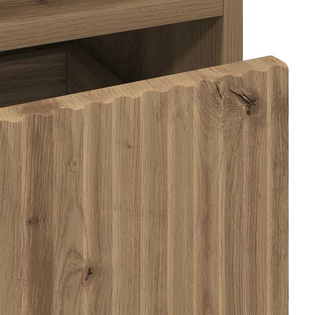 Bathroom Cabinet with Storage Artisan Oak Finish 31.5 x 33 x 190 cm