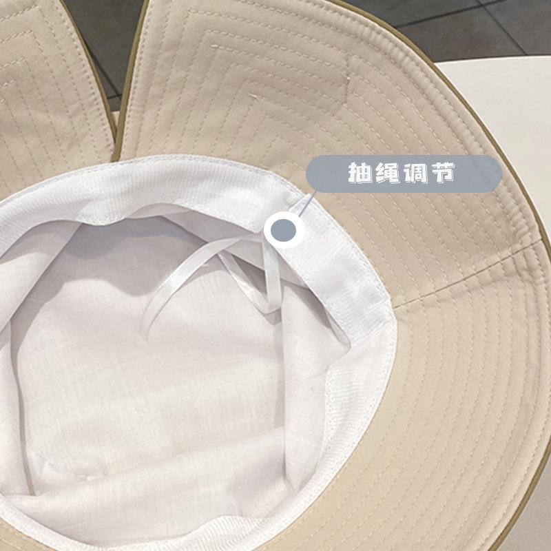 Korean versatile new bucket hat women's summer French bow sunshade sunscreen hat outdoor big eaves hat