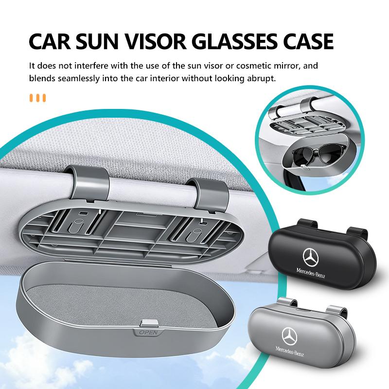 AABGR1 Car Sunglasses Holder Driving Glasses Holder Sun Visor Eyeglass Case For Benz CITAN VITO SPRINTER CLS SLK Sport ML C200 C260