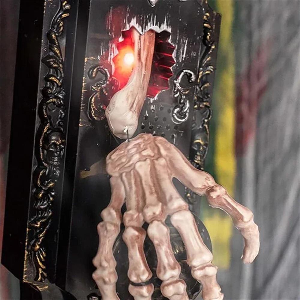 1× Забавный спрей-звонок в форме руки скелета на Хэллоуин для украшения на Хэллоуин