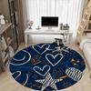 1PC Love Doodle Office Round Area Rug, Mat Suitable For Office, Under Office Chairs Bedroom Living Room Home Decor, Room Deco