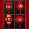 With Tassel Flocking Cloth Red Lanterns Hangable Chinese New Year Lantern  Spring Festival