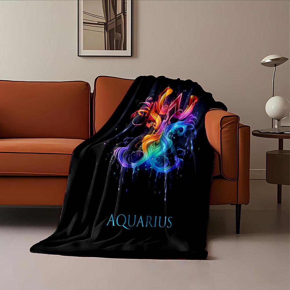 Aquarius Rainbow Art Blanket for all seasons blanket lunch break throw gift