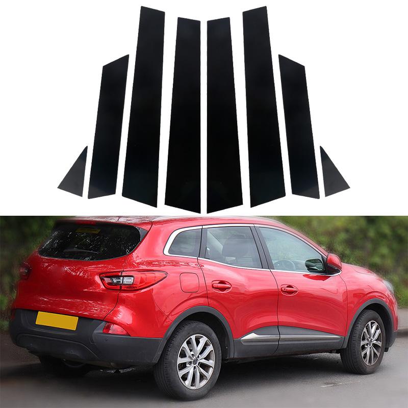 8 шт. глянцевые черные стойки для окон, накладка на дверь, декоративная наклейка на панель, подходит для Renault Kadjar 2015 2016 2017 2018