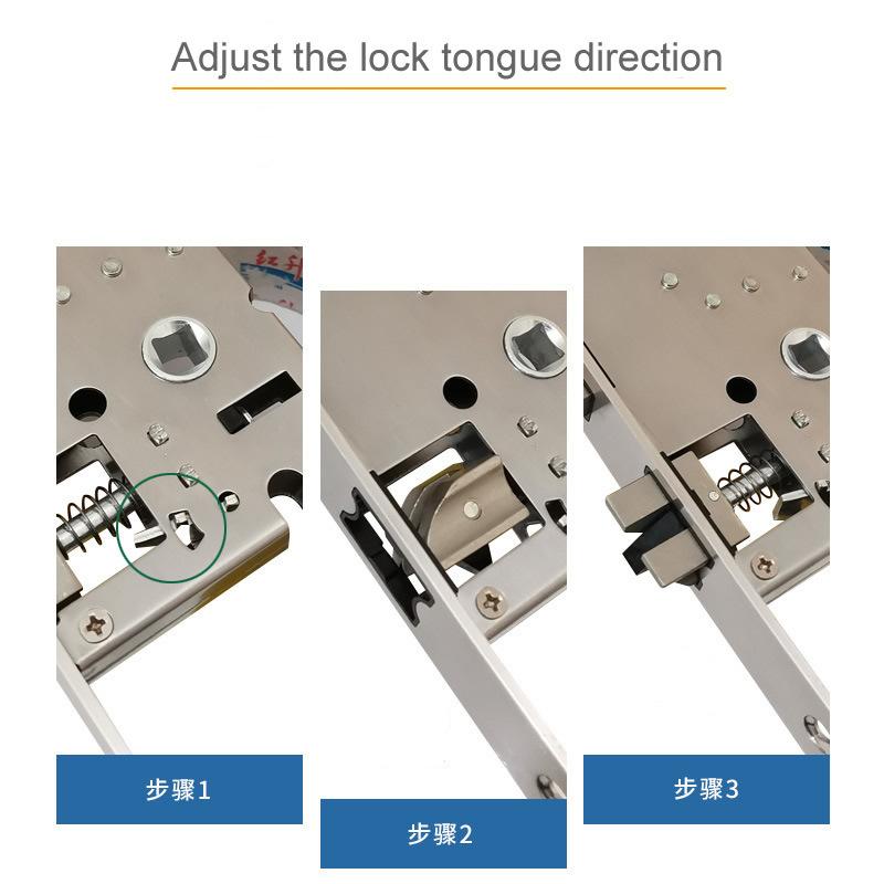5050 mortise lock body ,For many door lock , Stainless steel panel, Anti-theft bolt , mute , lift handle to lock down to open