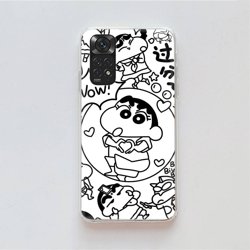 Чехол DT43 Crayon Shin Chan для Samsung A04 A14 A23 A34 A54 M23 M33 M52 M53 Realme 10 9 C30S C35 C55 VIVO Y02S Y21 Y33S Y51 X80 Pro Прозрачная крышка