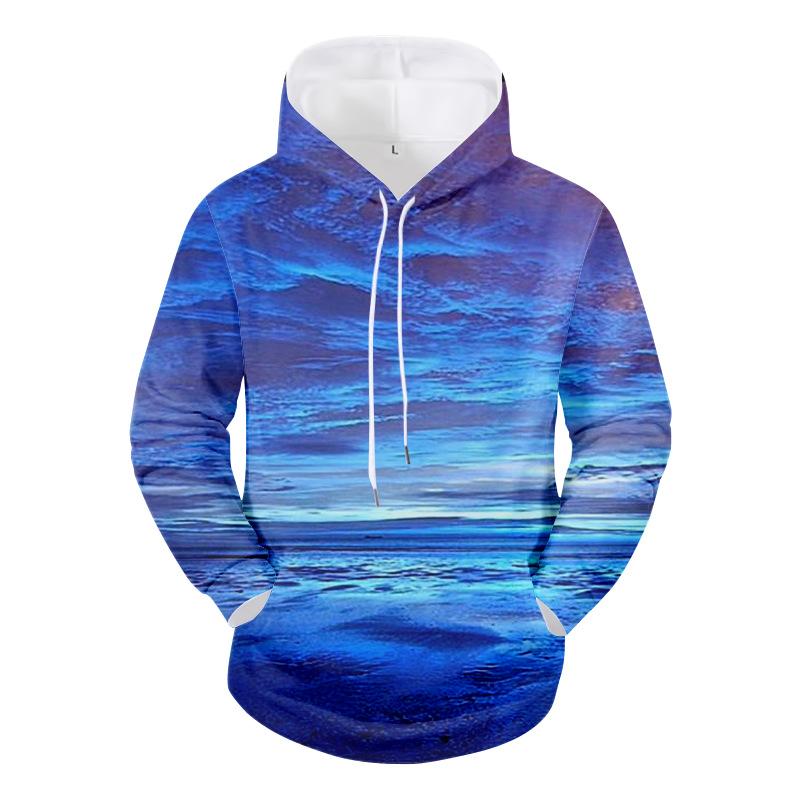 Весна и осень, новый мужской 3D-принтованный повседневный персонализированный свитер с капюшоном и пуловер