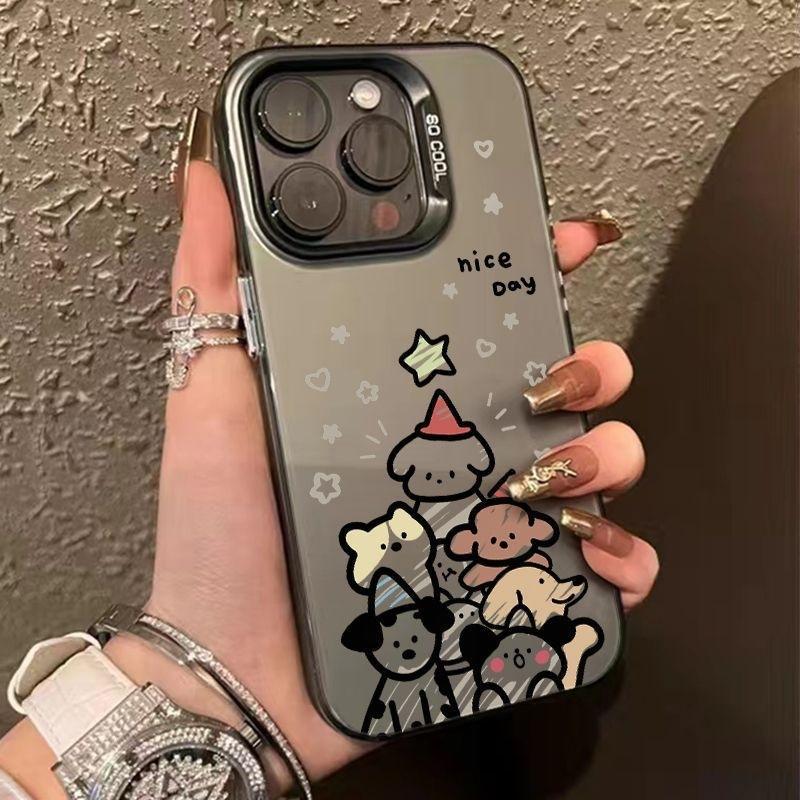 Christmas star puppy iPhone16 mobile phone case 13 tide 12 female 11 cartoon 14pro all-inclusive Apple 15prom