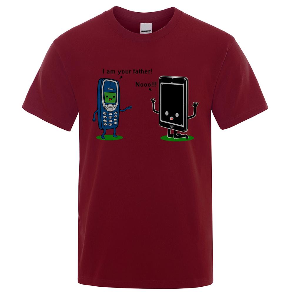 I'm Your Father Funny Phone T-Shirts Men Fashion Casual Short Sleeve Crewneck Breathable Tops Cotton Summer Tee Clothing Men's