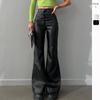 2024 European & American Women's Fashion: Sexy High-Waist Flared Leather Pants for Autumn/Winter