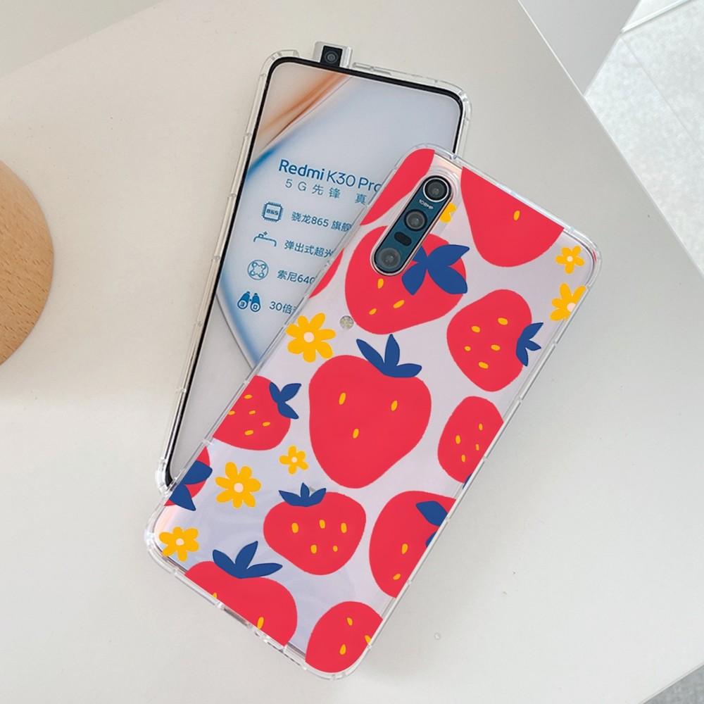 Милый чехол для телефона с клубникой для Samsung S 20 21 22 23 для Redmi Note7 8 9 10 для Huawei P20 30 40 Прозрачный чехол
