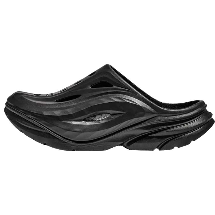 HOKA One One ORA Recovery Mule Не впитывающие запах Скользкие Закрытый носок Тапочки Унисекс Черный 1147951-/