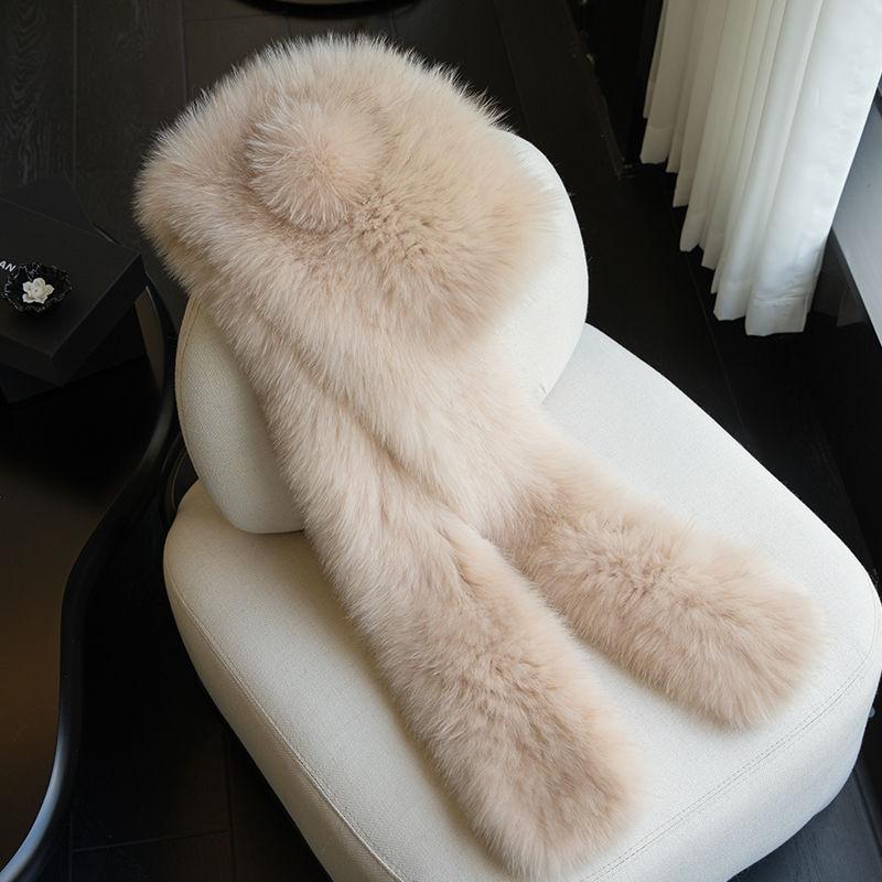 Милая шапка-ушанка из искусственного лисьего меха, шарф и перчатки, набор из трех предметов, меховая зимняя теплая шапка-шарф для женщин