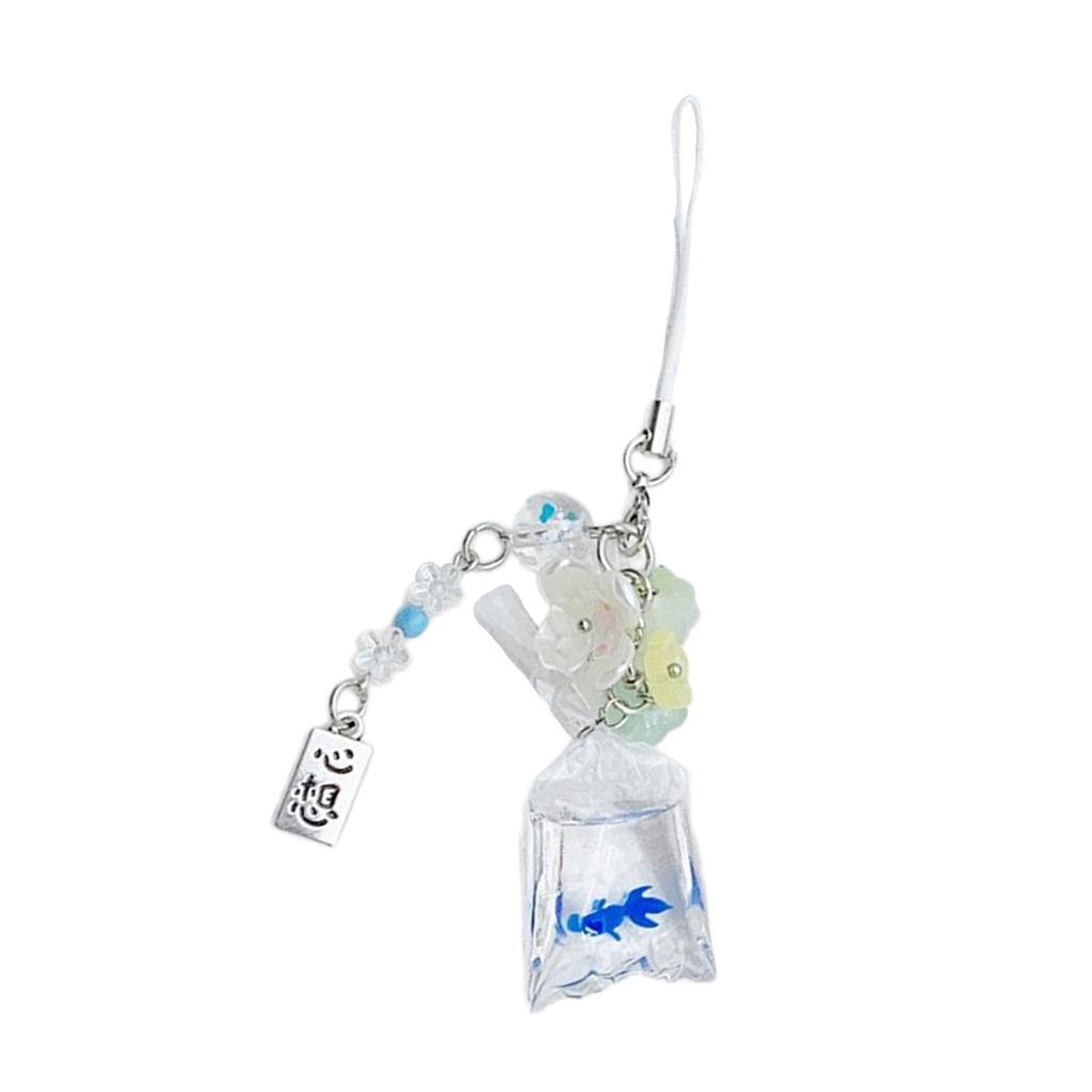 Sweet Small Fish Flowers Phone Charm Straps Car Key Hangings Pendants Fashion Bag Decoration Lanyard Purse Accessories