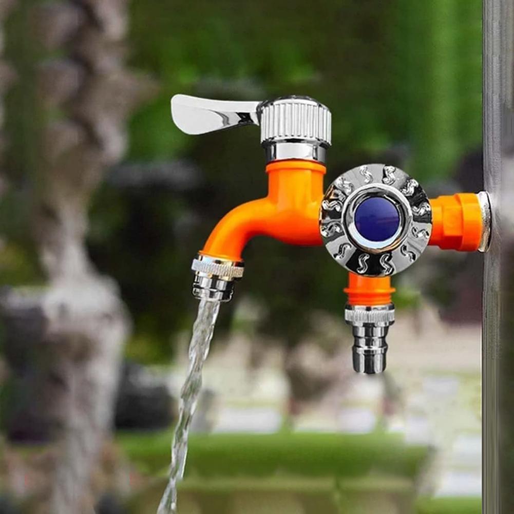 Dual-Head Washer Faucet With One Inlet And Two Outlets Sturdy Antifreeze Faucet Splitter Easy Installation Garden Hose Splitter