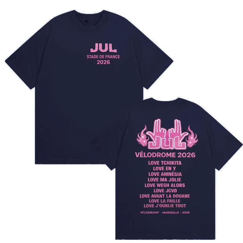 Rapper Jul Stade De France Album Fans T Shirts UNISEX Womens Vintage Aesthetic Fashion Cotton Short Sleeve Tshirt Streetwear