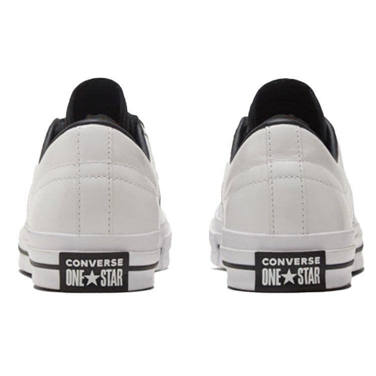 Converse One Star Классические Универсальные Повседневные Нескользящие Прочные Низкие Кеды для Скейтбординга из Синтетической Кожи Унисекс Кроссовки Белые Черные 170570C