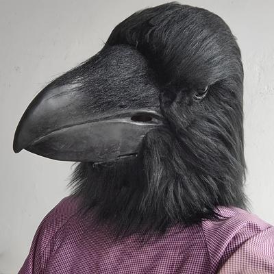 Реалистичная маска ворона - Черная птица дизайн, головной убор на всю голову для Хэллоуина, карнавала и костюмированных вечеринок, для ролевых игр и розыгрышей