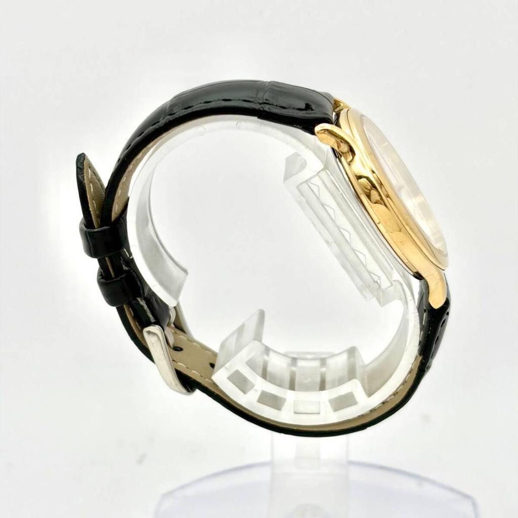 Used [NEW BATTERY] SEIKO SPIRIT Men's Watch Gold Date 5E32-6A3A 271424 New Belt