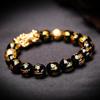Браслет богатства из черного обсидиана, регулируемый браслет с отрицательными энергиями и золотым браслетом-амулетом Pi Xiu Lucky Wealthy