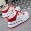 Fashion 8cm Round Toe Semi-slippers Women's Outer Wear Summer New Mesh Breathable No Heel Inner Heightened Slip-on White Shoes Sneakers