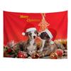 Рождественская шляпа Элемент Печатный гобелен Фон Ткань Гобелен Милые кошки и собаки