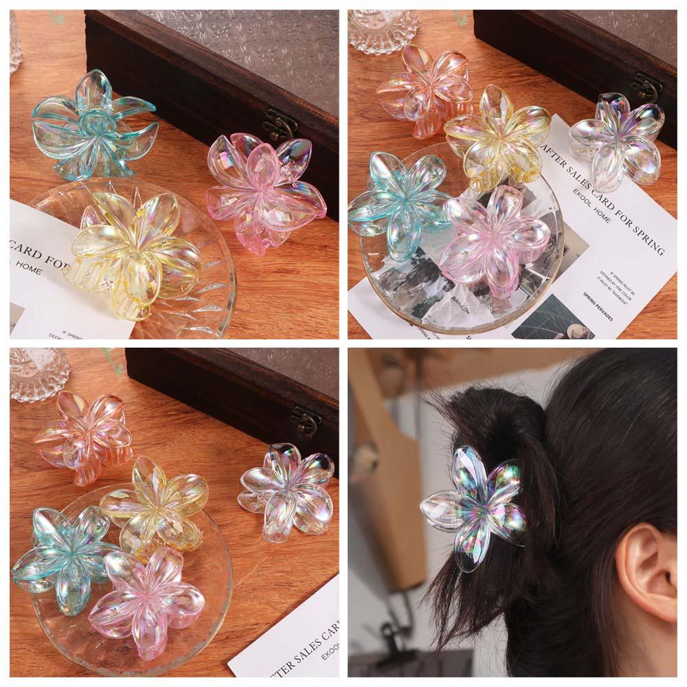 Hairpin Transparent Hair Clip Grab Clip Large Hair Claw Sweet Flower Hair Clip Travel