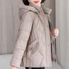 Женское модное пальто больших размеров L-5XL, зимние куртки с капюшоном, свободные, толстые, теплые, парки для женщин среднего возраста
