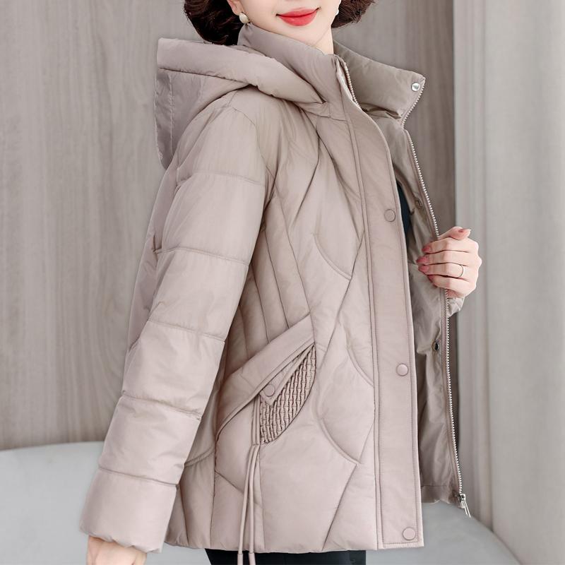 Женское модное пальто больших размеров L-5XL, зимние куртки с капюшоном, свободные, толстые, теплые, парки для женщин среднего возраста