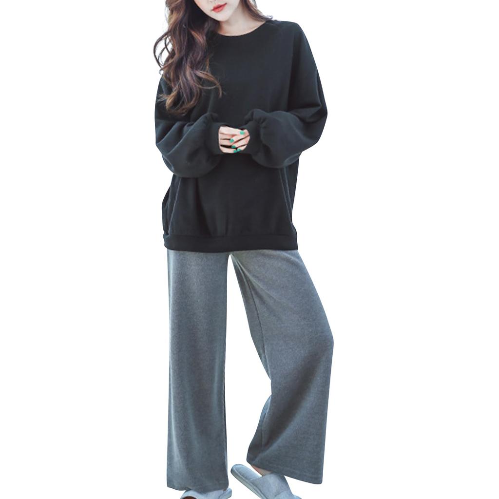 Sunmadora Loungewear Pajama Long Cute Top and Loose Casual Comfortable for Cold Air Conditioning Comfortable To the Women's Set, Sleeves, Bottoms,