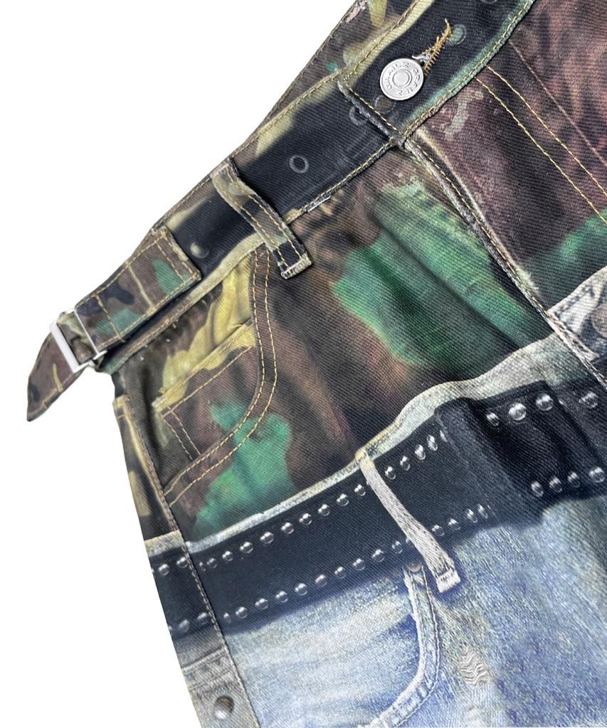 GRAILZ Camo Layered Illusion Denim Pant [Blue]
