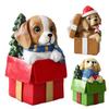 Christmas Puppy Resin Ornament Cute Puppy In Scarf Figurine Christmas Showcase Desk Home Office Decorations
