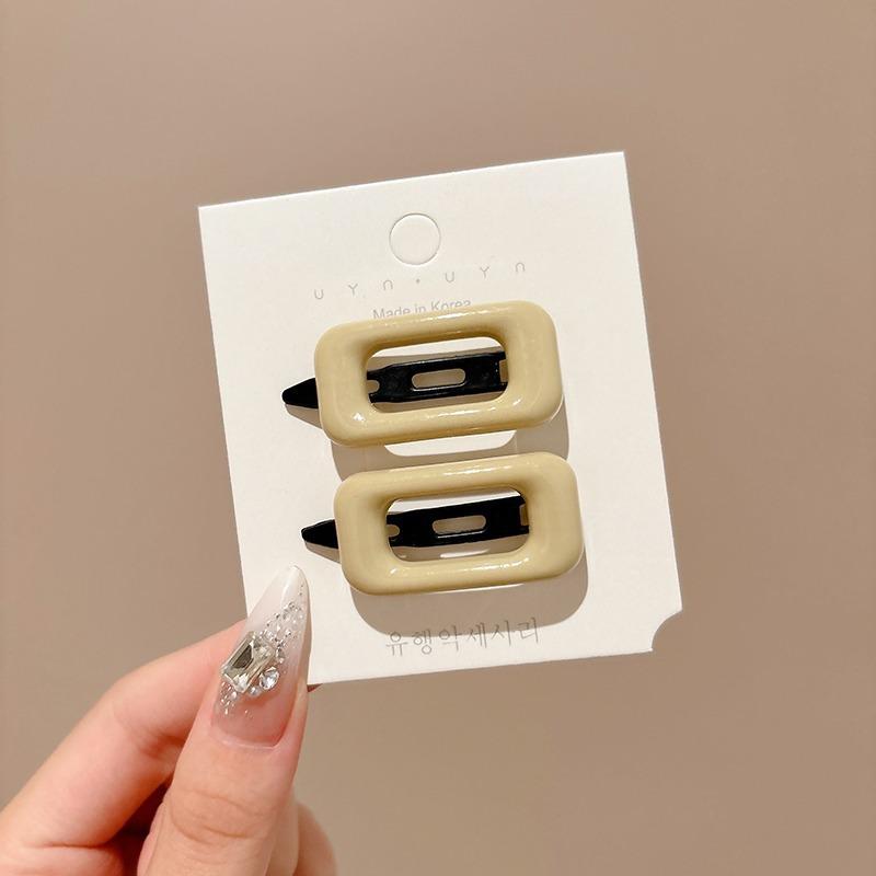 2Pcs Korean Hair Clips Simple All Match Light Weight Hairpin Morandi Square Hair Barrettes Girl Hair Accessories