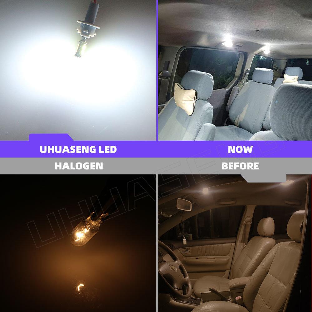 UHUASENG 2PCS T10 Led W5W Bulb H6W BA9S BAX9S BAY9S H21W 194 T4W Interior Parking Tail Dome Car Light Signal Lamp 12V White Red License Plate Lights