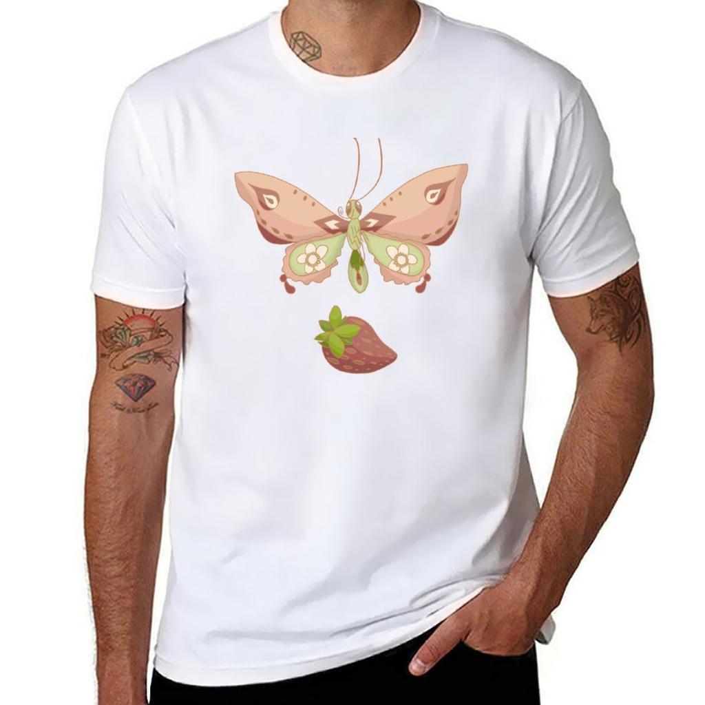 Strawberry Butterfly Cottagecore cute kawaii butterfly TShirt Trendy Casual Short Sleeve Shirt