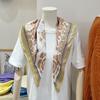 Three-dimensional Letter Printing New Small Square Scarf Accessories Silk Scarf Career Dress Neckerchief Versatile Silk Scarf