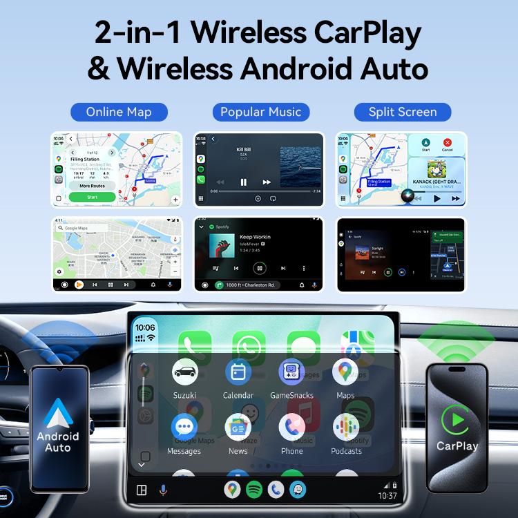 Mini Ultra Wireless CarPlay Adapter LED Indicator Auto Pairing Apple Car With Wired Car Play Android Auto for Carlinkit Supplier