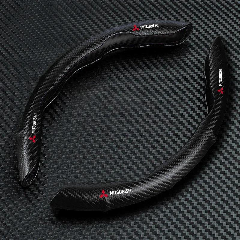 pdsh9 Car Steering Wheel Cover Carbon Fiber Sports Ultra-thin Non-slip Card Cover for Mitsubishi ASX Lancer Sport Attrage L200 Pajero