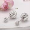 Noble Exquisite 925 Sterling Silver Jewelry Personality New Beautiful Crystal Two Balls Bright Female Earrings E220