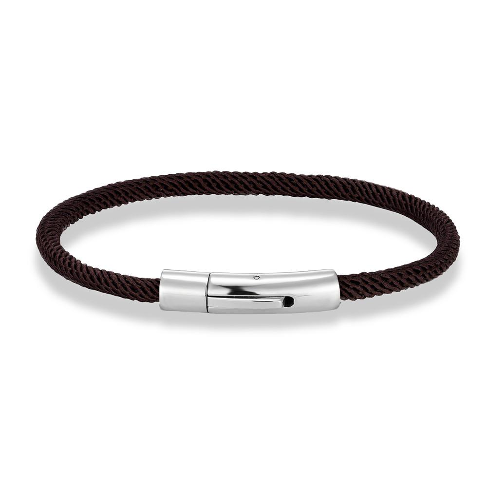 Trendy Men Minimalist Rope Bracelet Outdoor Camping Rescue Emergency Rope Bracelet For Women Stainless Steel Snap Clasp