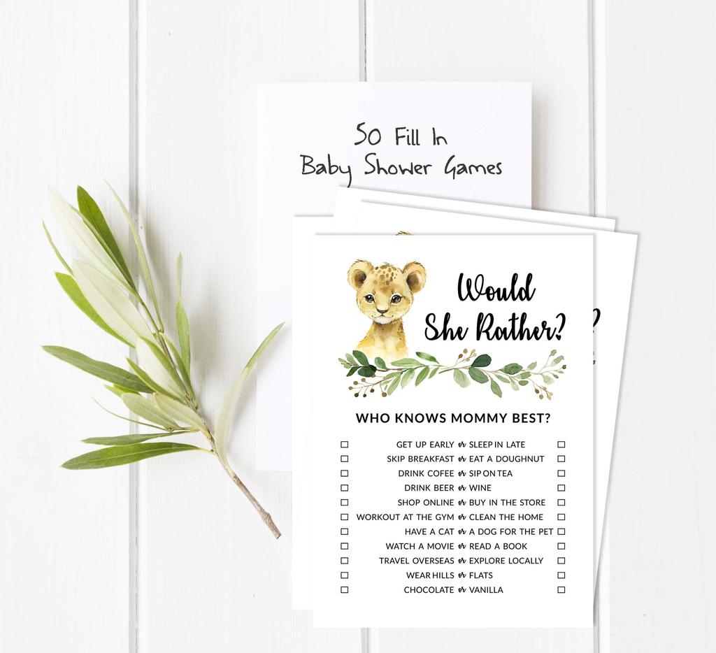 Inkdotpot Игровой набор для детского душа из 50 игр BabyA AlphabetA ABCA для вечеринки Baby Cheetah Jungle Animals